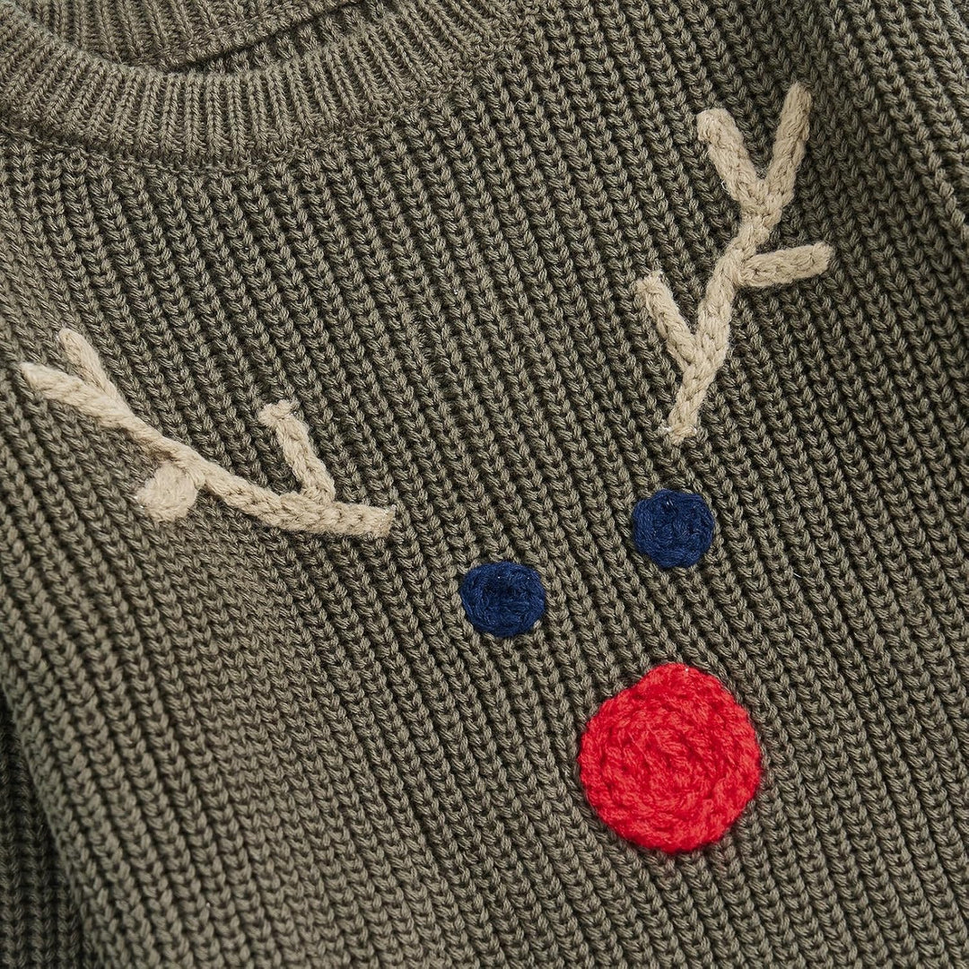 L&ieserram Baby Jungen Mädchen Weihnachten Gestrickt Pullover Jumper Weihnachtspullover Neugeborenen