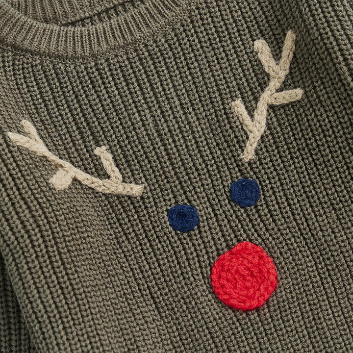 L&ieserram Baby Jungen Mädchen Weihnachten Gestrickt Pullover Jumper Weihnachtspullover Neugeborenen