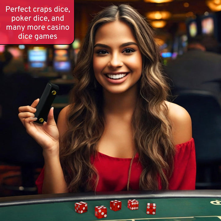 Luck Lab Güteklasse AAA 19 mm Casino-Würfel mit Rasierkanten und passenden Seriennummern, 5 Stück un