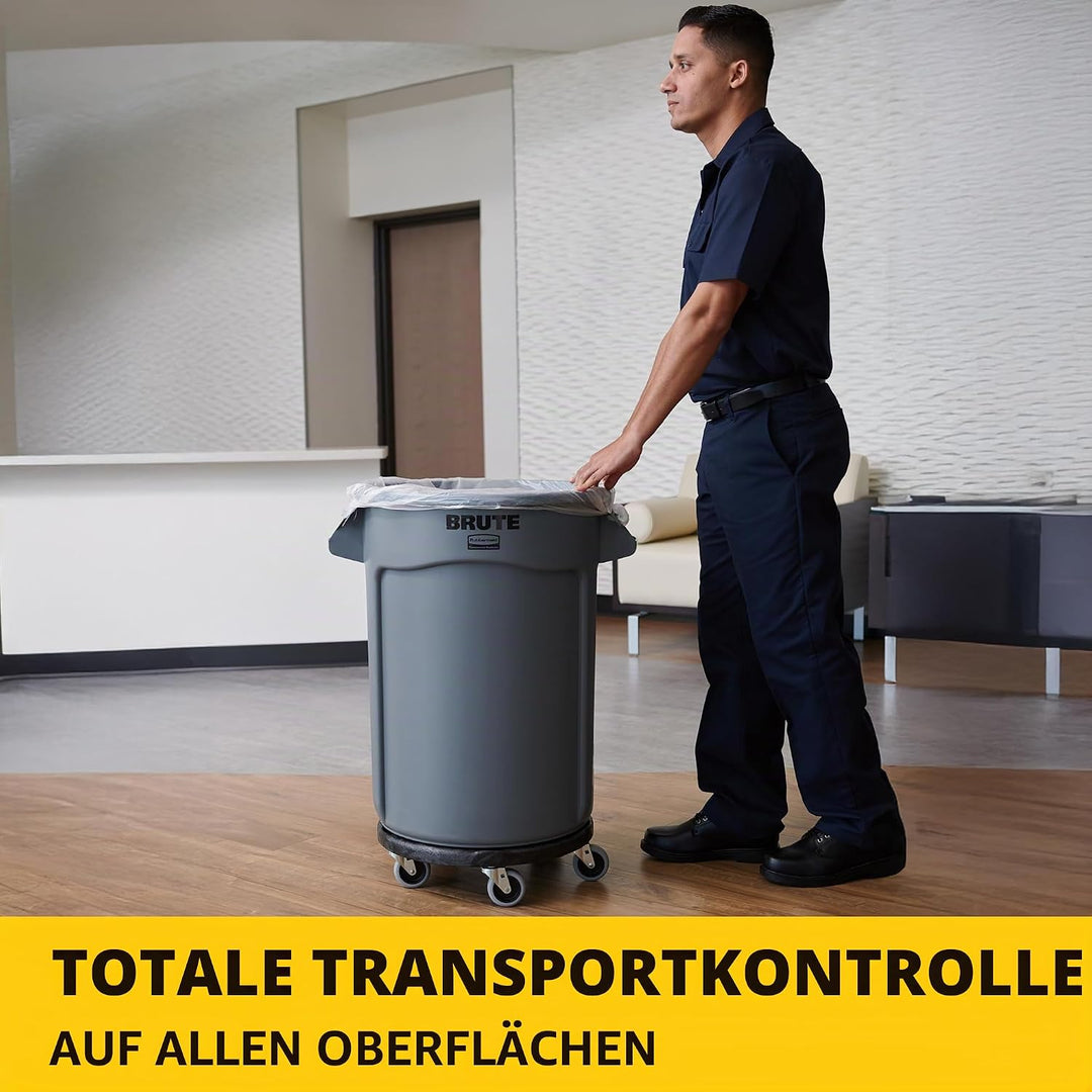 Rubbermaid Commercial Products BRUTE Trash Can Dolly - Black Passend für alle runden Brute-Behälter