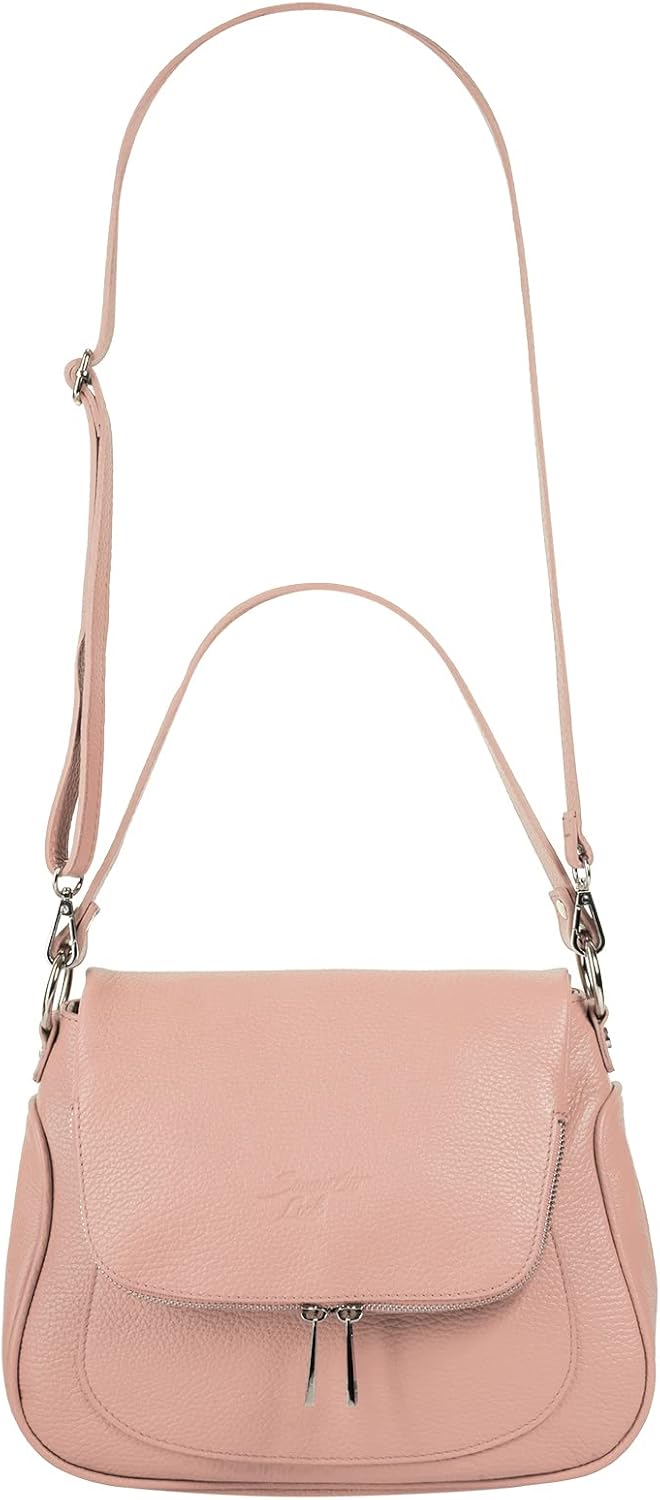 Umhängetasche Echt Leder Damen 021680 Made in Italy | Business Crossbody | elegante Handtasche mit e