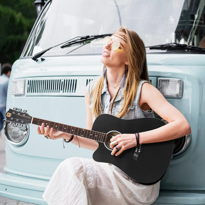 Vangoa Linkshänder Akustik Gitarren 4/4 Anfänger Einsteiger Erwachsene Akustikgitarre Set Cutaway Gi