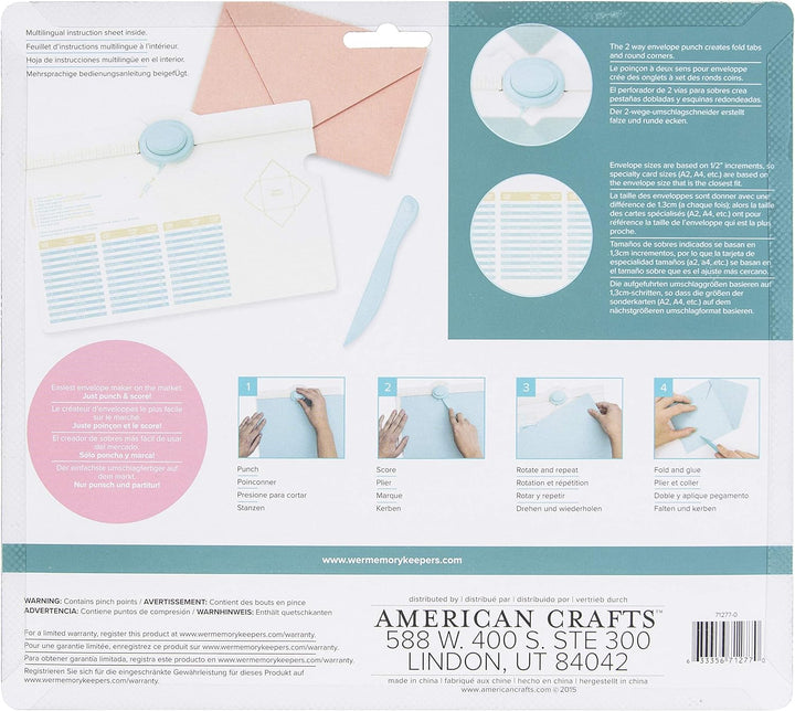 American Crafts We R Memory Keepers Envelope Punch Board, Grey, 13,3 x 22,9 x 4,4 cm, 13,3 x 22,9 x