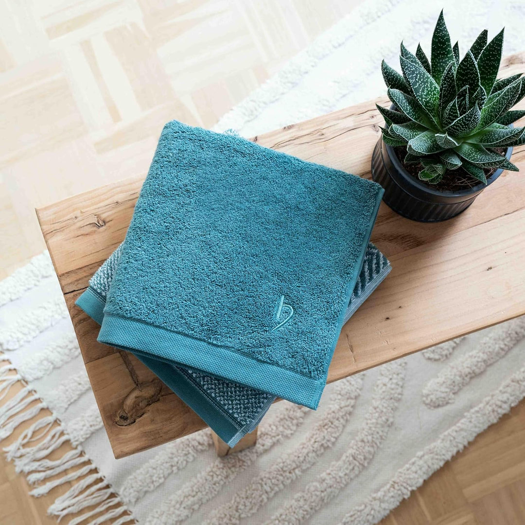 herzbach home Premium Handtücher 50 x 100 cm 2er-Set (Ozeangrün) – Hochwertige, weiche & saugstarke