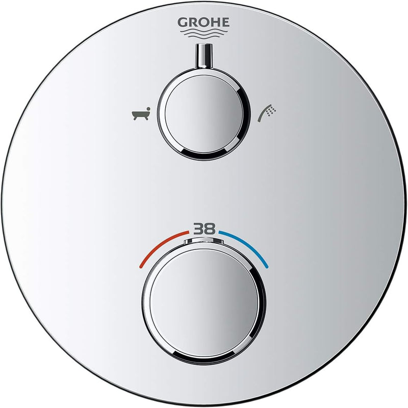 GROHE Grohtherm Concealed - Thermostat (Rosette aus Metall, Sicherheitssperre bei 38°, kratzfeste Ob