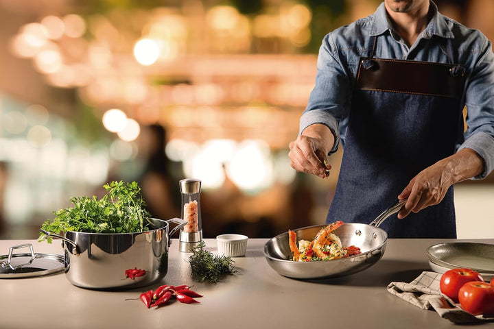 Tramontina Grano Bratpfanne, 18/10 Stahl, 3,4 Liter Ohne Antihaftbeschichtung 30 cm, Ohne Antihaftbe