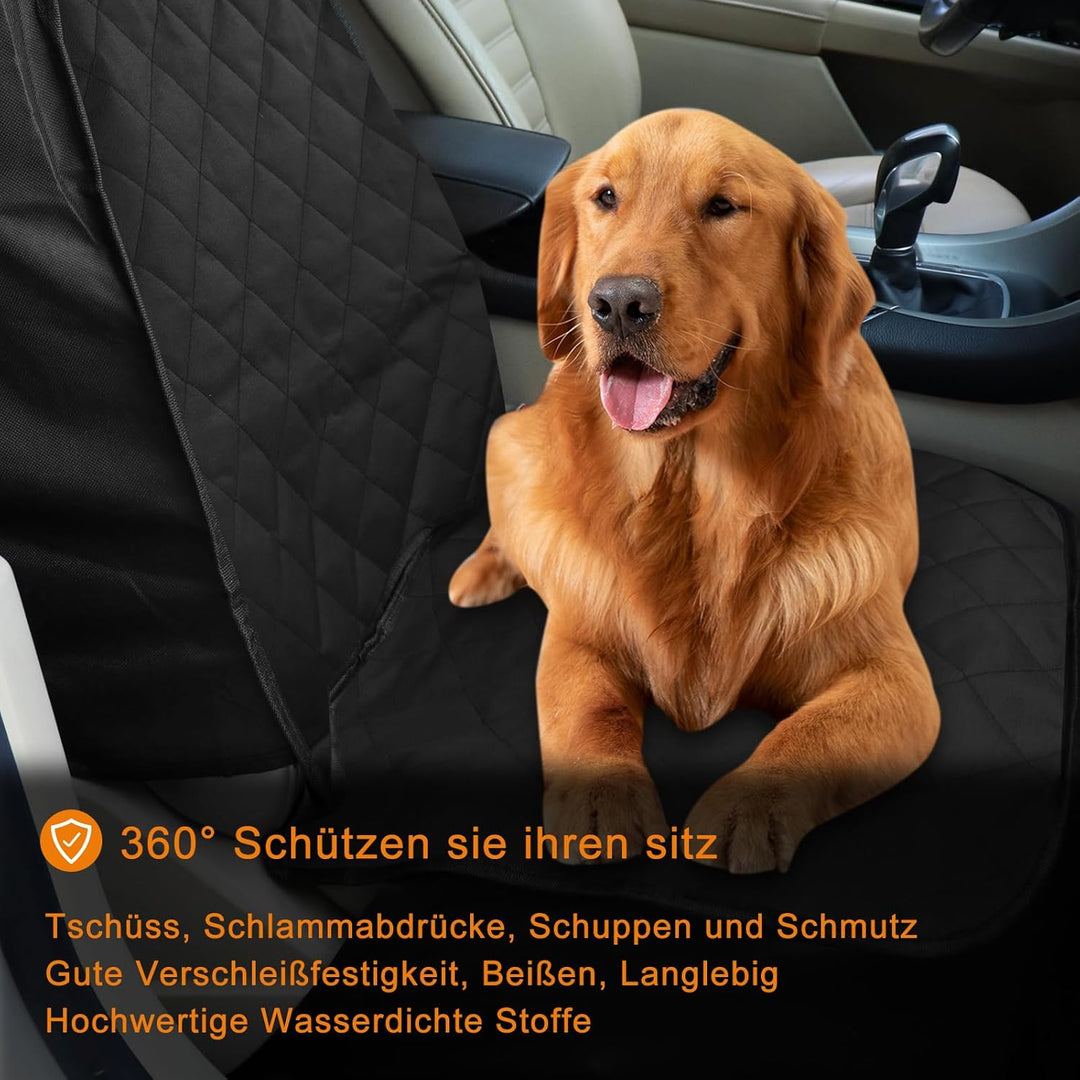 Alfheim rutschfest Autositzbezug vorne für Hunde, Gummiunterlage Kratzfest Haustier Autoschutz mit A