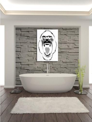 Hypnotic ape negative Leinwandbild Bild auf Leinwand, XXL riesige Bilder fertig gerahmt mit Keilrahm