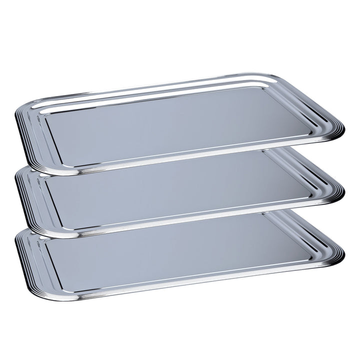 APS 3 x Partyplatte, Servierplatte, Serviertablett, Fischplatte, Obstplatte Metall - 53 cm x 32,5 cm