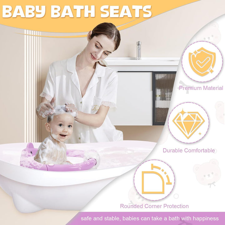 Badewannensitz Baby ab 6-24 monate Badesitz Baby mit 4 Starken Saugnäpfen Ergonomisch Rückenlehne un