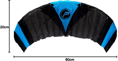 Wolkenstürmer® Paraflex Quad 4-Leiner Lenkmatte 3.9 in blau - „Ready to Fly“ Kite Drachen inkl. Hand