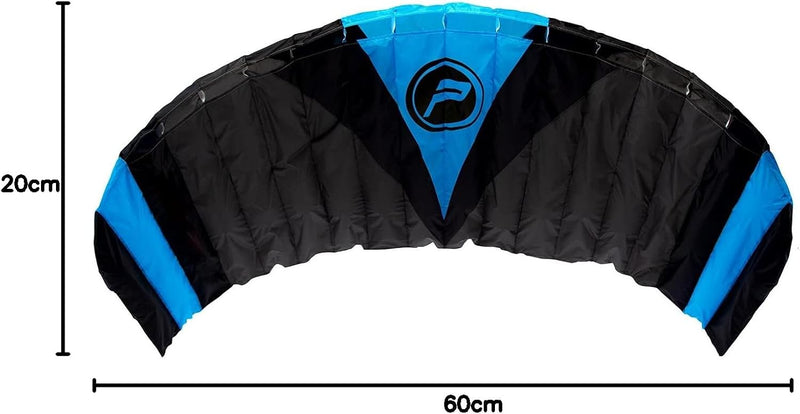 Wolkenstürmer® Paraflex Quad 4-Leiner Lenkmatte 3.9 in blau - „Ready to Fly“ Kite Drachen inkl. Hand