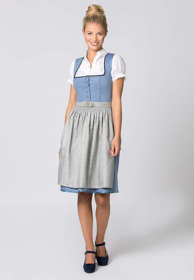 Stockerpoint Damen Dirndl INES Kleid für besondere Anlässe 40 Blau-grau, 40 Blau-grau