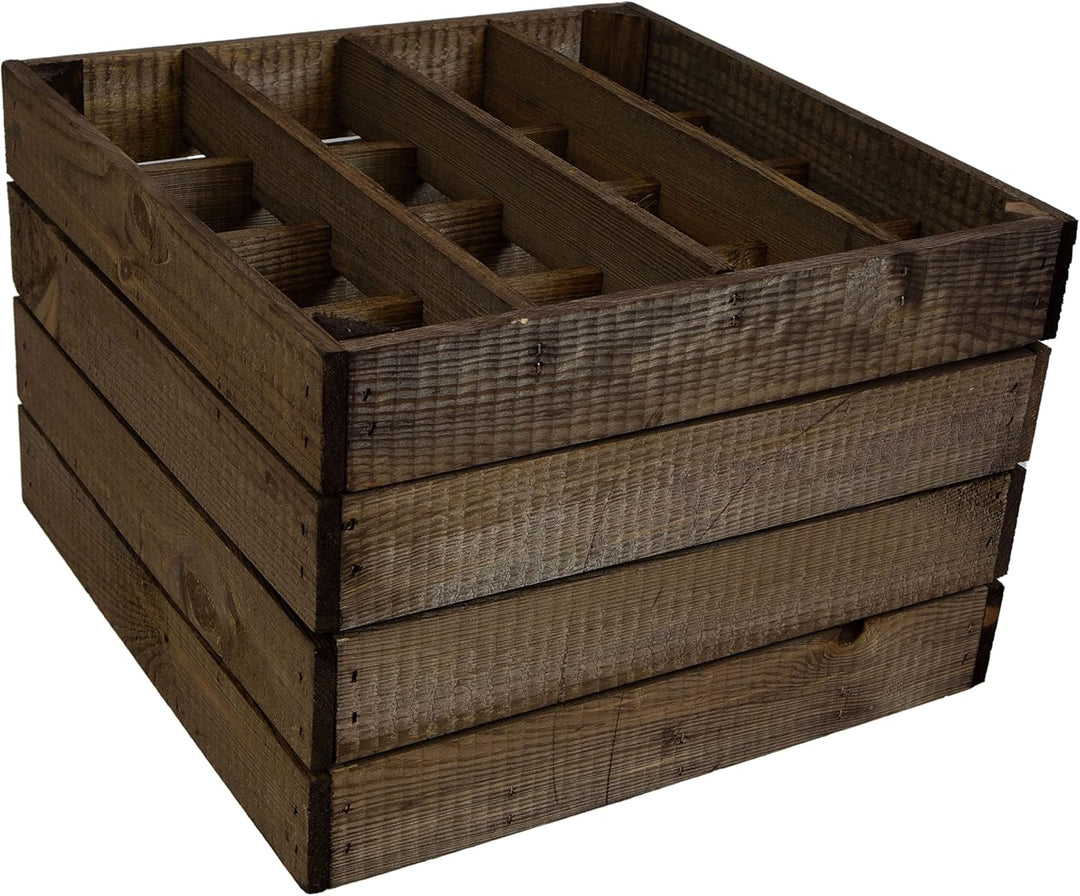 Kistenkolli Altes Land Weinregal 16er weiss/dunkel Masse 40x40x27cm Weinregal (dunkel)