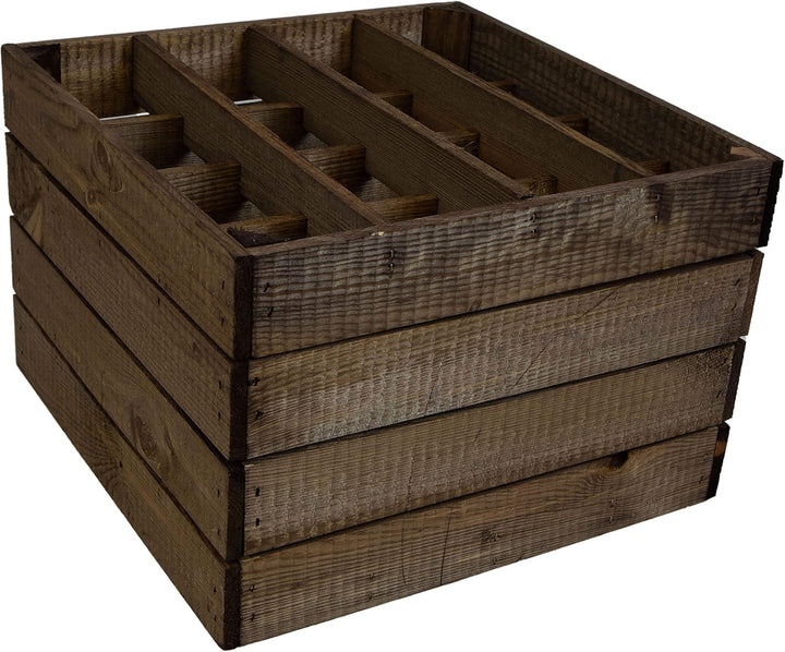 Kistenkolli Altes Land Weinregal 16er weiss/dunkel Masse 40x40x27cm Weinregal (dunkel)
