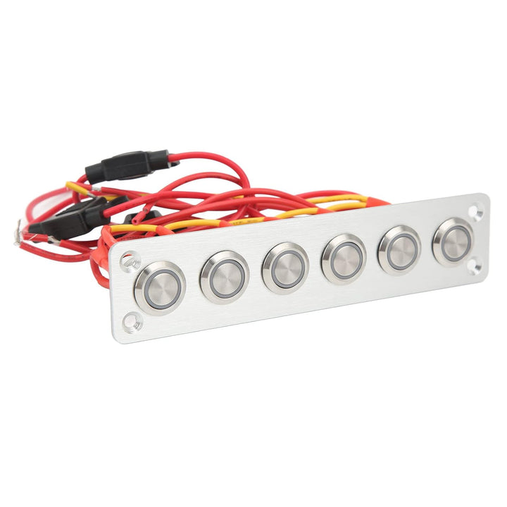 Leapiture Marine Boat Switch Panel für Auto RV Yacht 12 V DC System 6 Gang Druckschalter Blau Hinter