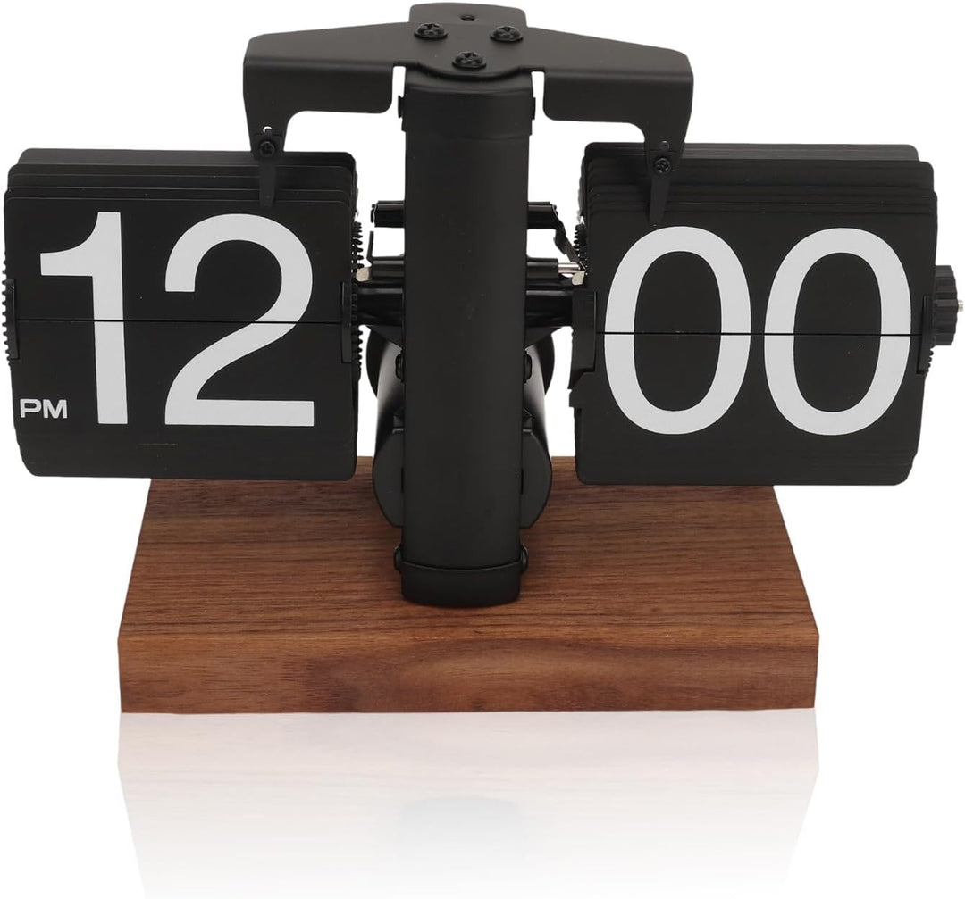 Cyrank Flip Clock Schreibtisch, Retro Digital Flip Down Clock Flip Digitaluhr Mechanische Uhr Flip C