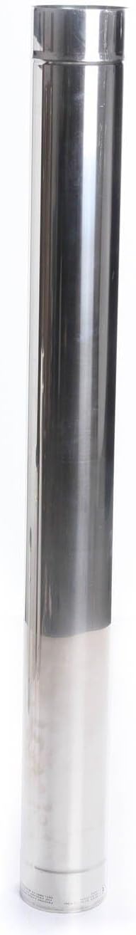 rg-vertrieb Edelstahl Kaminrohr Ø 120 mm (Länge: 500mm) – Ofenrohr Abgasrohr Säurebeständig 1.4404 –