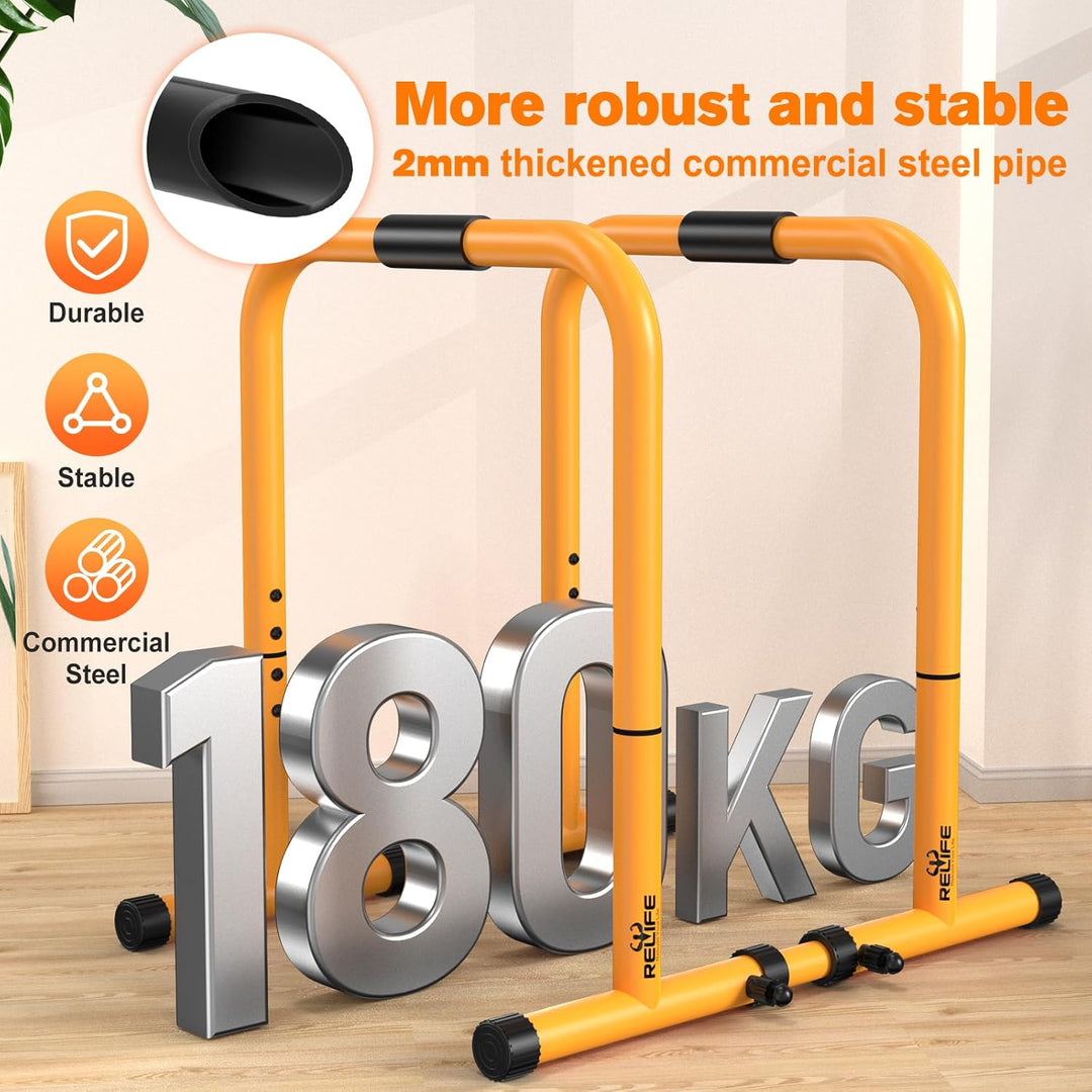 RELIFE REBUILD YOUR LIFE Dip Station Dip Bar Barren Parallettes Push Up Dip-Ständer Einstellbar Eins