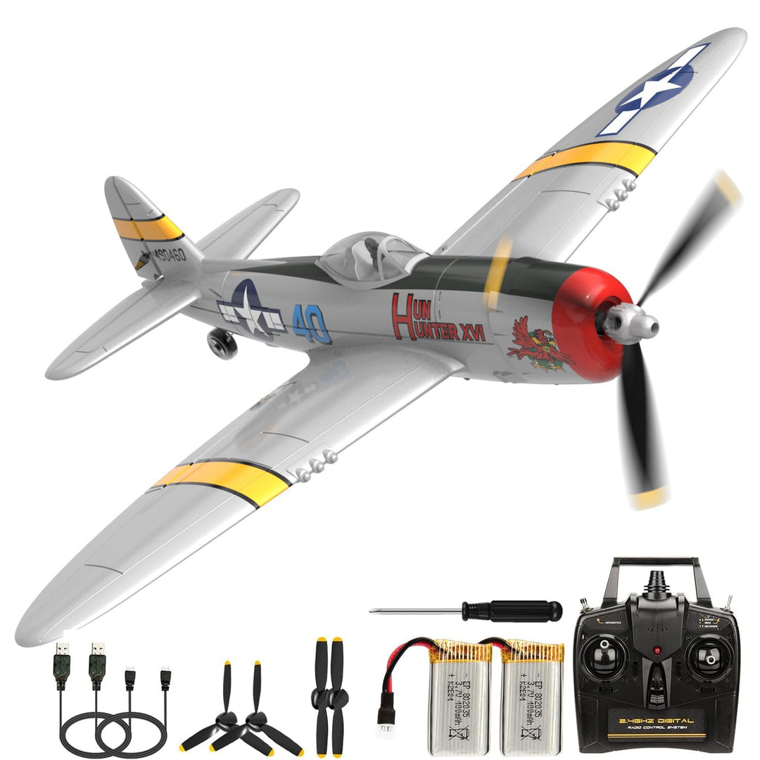 P47 RC Flugzeug,2.4G 4 Kanal Thunderbolt Fighter Ferngesteuertes Flugzeug Kunstflugzeug Modell Spiel