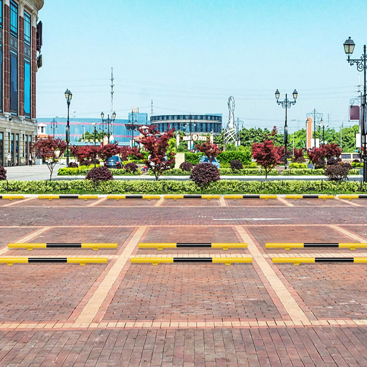 NAIZY Radstopper 2er Metall Parkstopper Parkplatzbegrenzung 180x8x9cm Parkplatzmarkierung mit Dehnsc