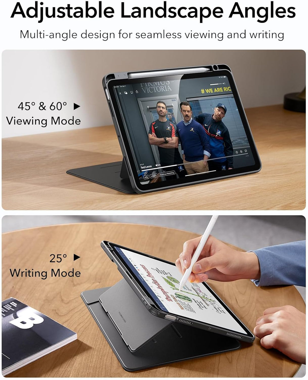 ESR Hülle für iPad Air 11 Zoll (2025/2024), iPad Air 7./5./4. Generation (2022/2020), Vertikale Stan