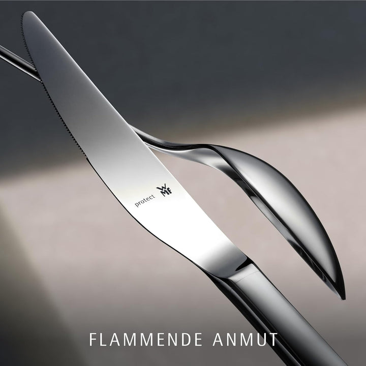 WMF Flame Plus Edelstahl Besteck Set 6 Personen, Essbesteck Set 30 teilig, Hohlheftmesser, Cromargan