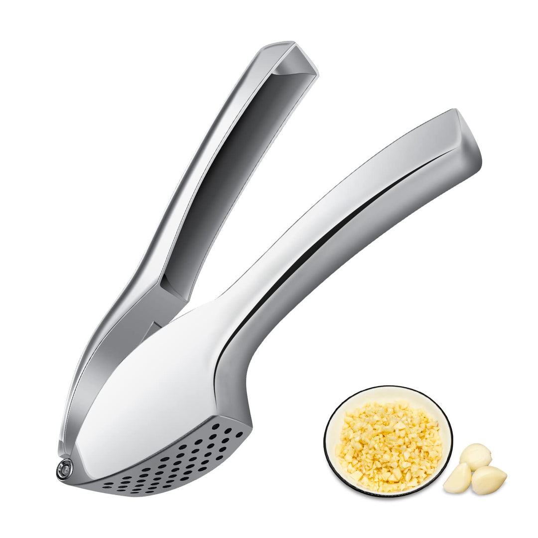 Fousenuk Knoblauchpresse, Garlic Press (Kein Schälen Notwendig) Bequem und Leicht Zu Reinigen Knobla