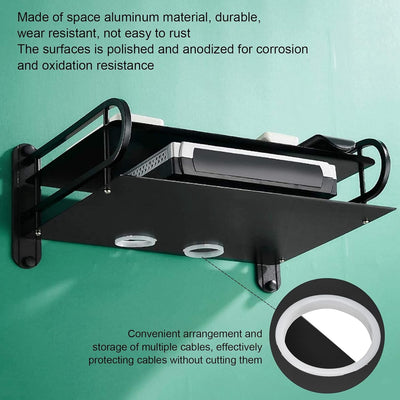 Septpenta Double Layer Floating Wall Mount, Dual Wireless WiFi Router Storage Box, TV Box Storage Ra