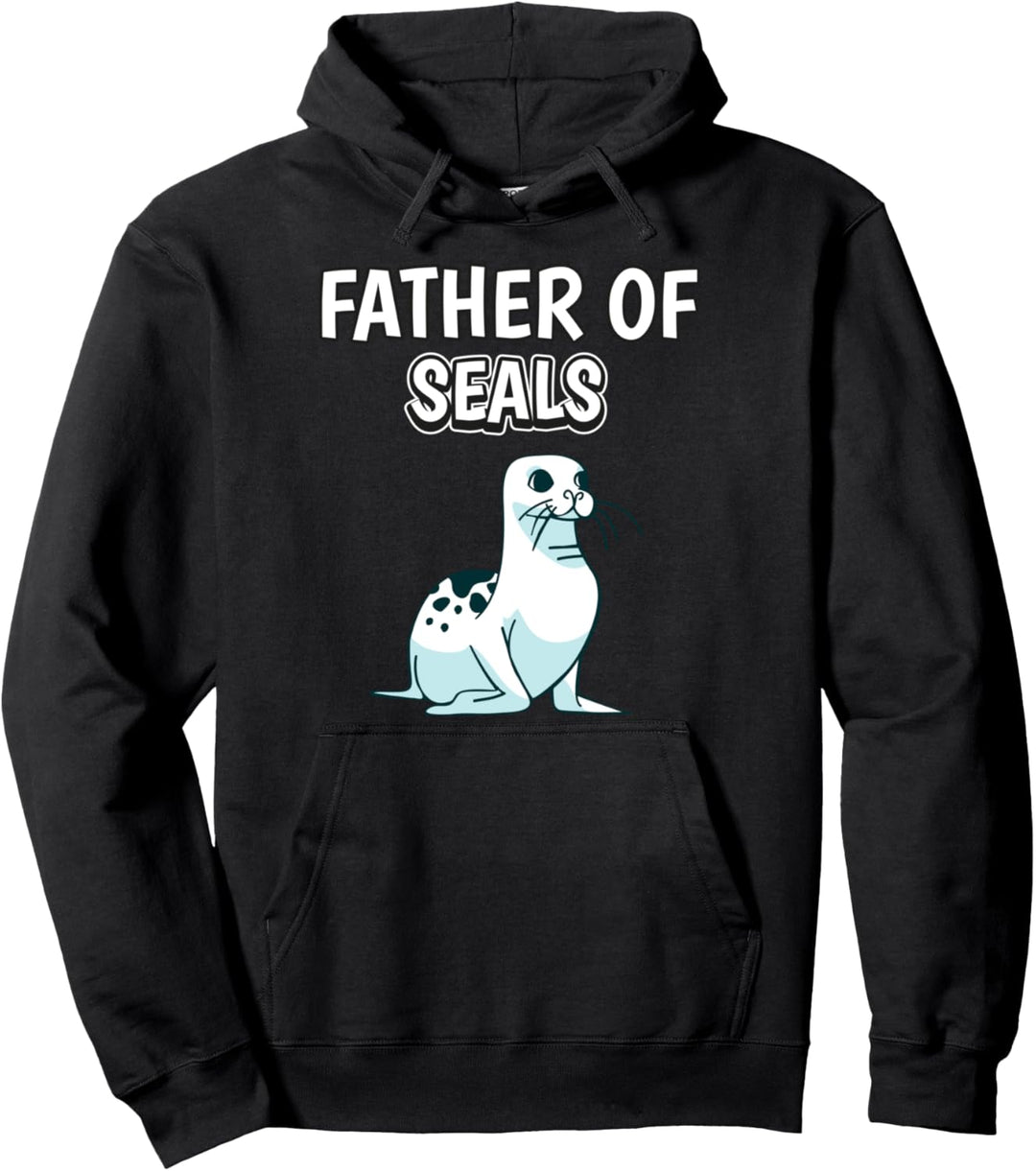 Herren Jungen Father Of Seals Papa Vatertag Robbe Pullover Hoodie