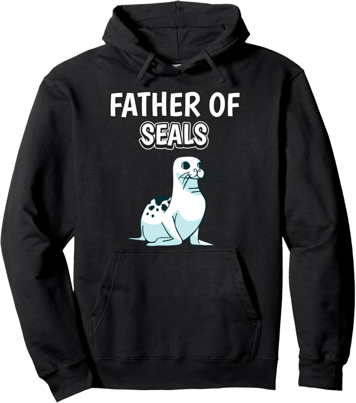 Herren Jungen Father Of Seals Papa Vatertag Robbe Pullover Hoodie