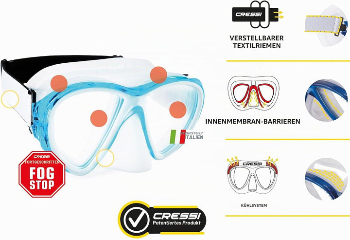 Cressi Fiji - Maske oder Combo Set Maske Fiji + Schnorchel Gamma Tauchen und Schnorcheln, Einheitsgr