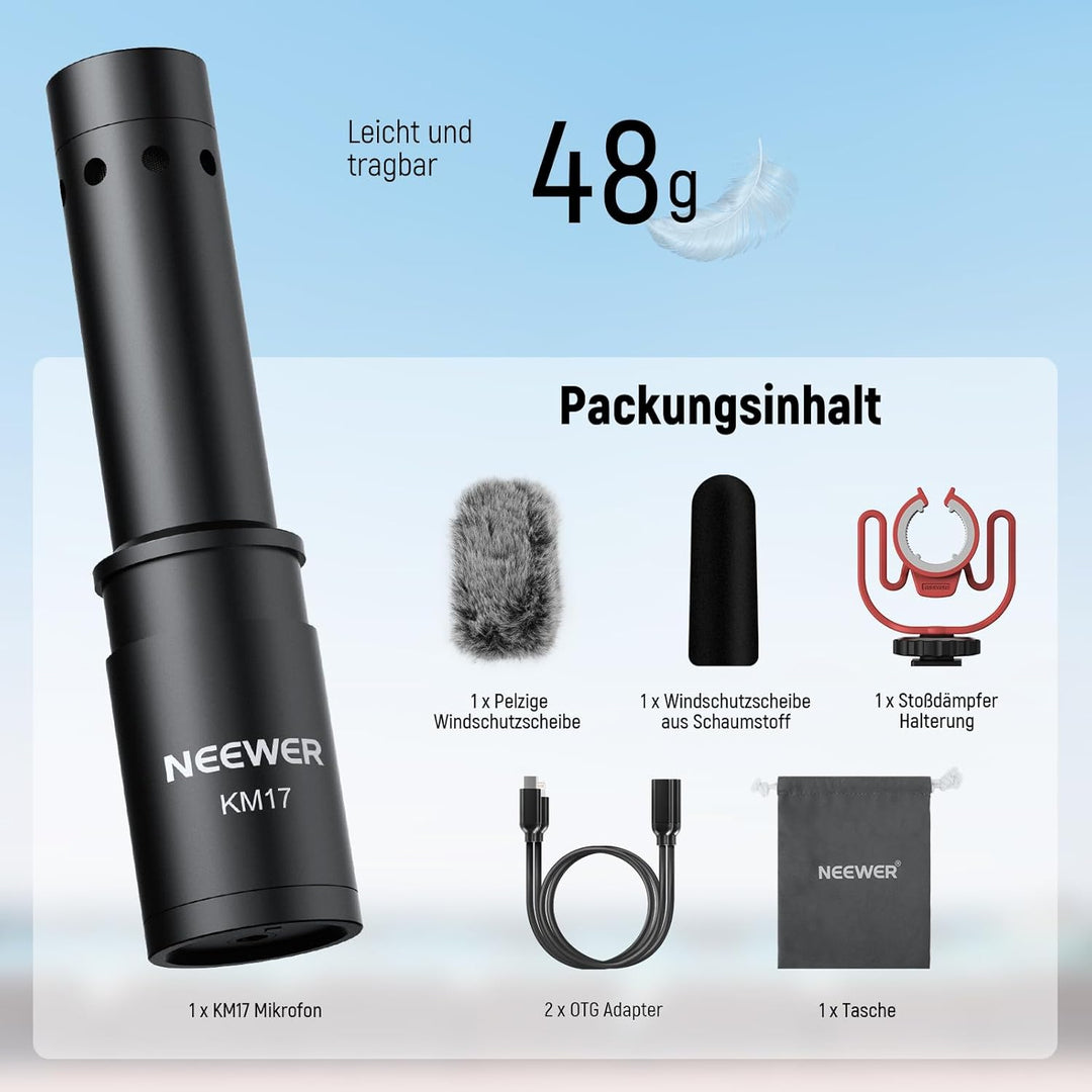 NEEWER KM17 USB C Mikrofon Geräuschunterdrückung Plug & Play hohe Empfindlichkeit Nierencharakterist