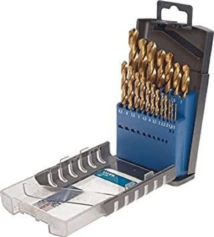 kwb HSS Metallbohrer-Set – Titan Spiralbohrer-Satz in Industrie-Qualität, Werkzeug-Box 19-teilig 19-