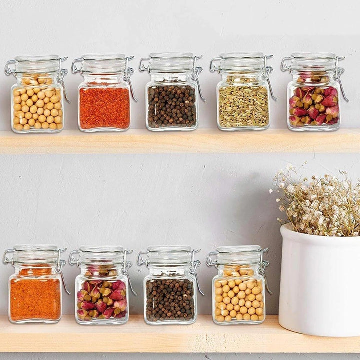 12 Stück Gewürzgläser, Gewürzstreuer mit Stift und Etiketten, Gewürzdosen, Gewürzbehälter mit Bügelv