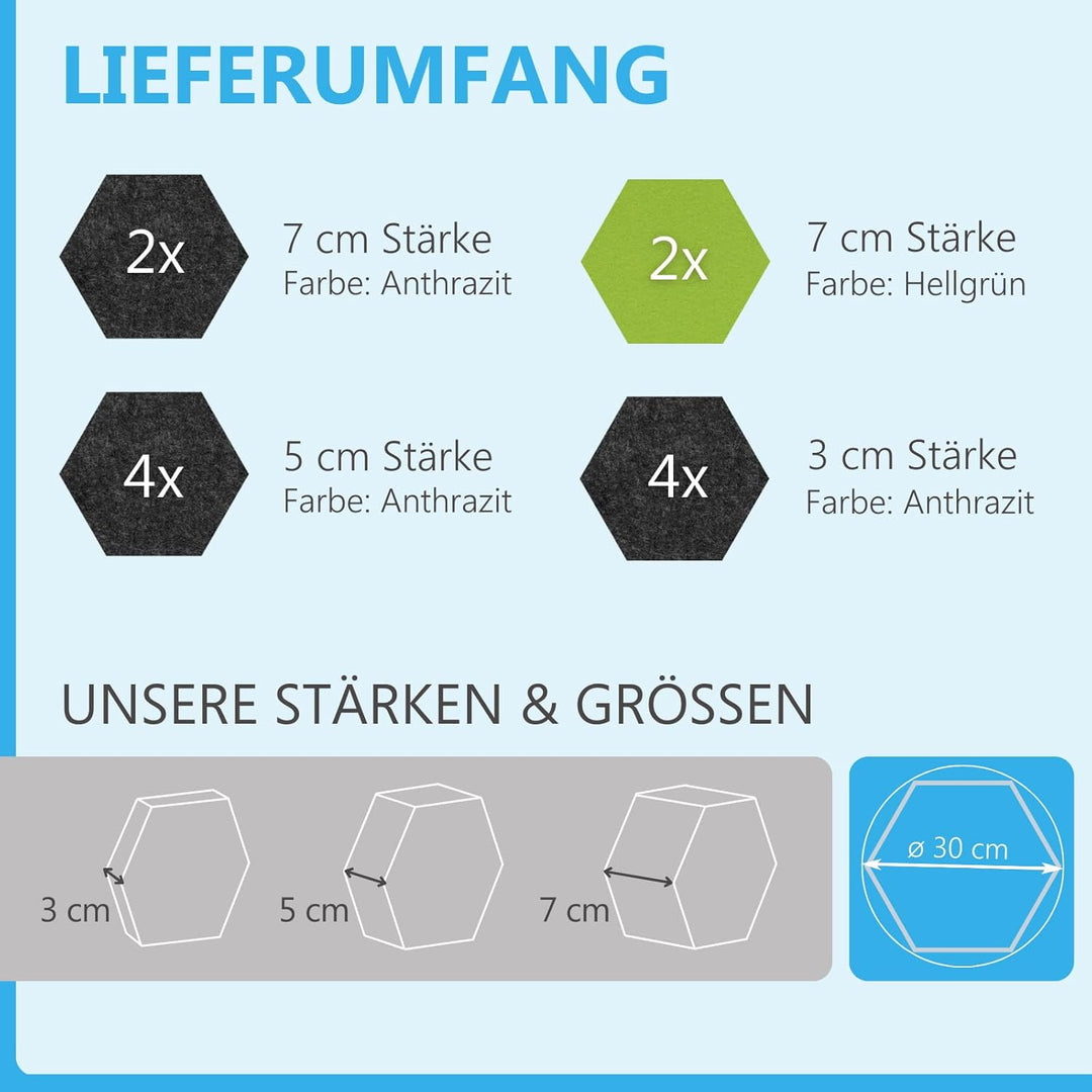 platino24 Schallabsorber COLORE aus Basotec G+ I Akustikpaneele mit Akustikfilz I 3D Wand-Paneele mi