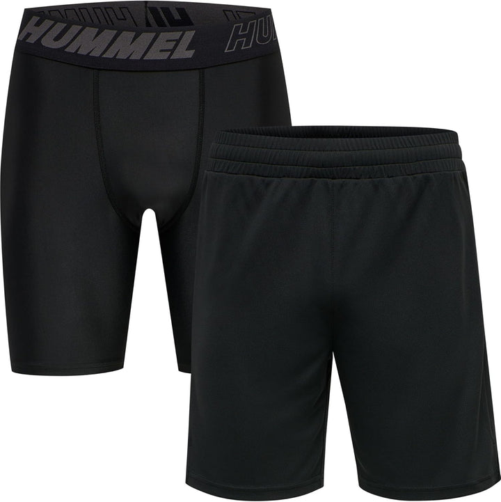 hummel Hmlte Topaz 2-Pack Shorts Set Herren Training Mit Beecool Technologie L Black/Black, L Black/