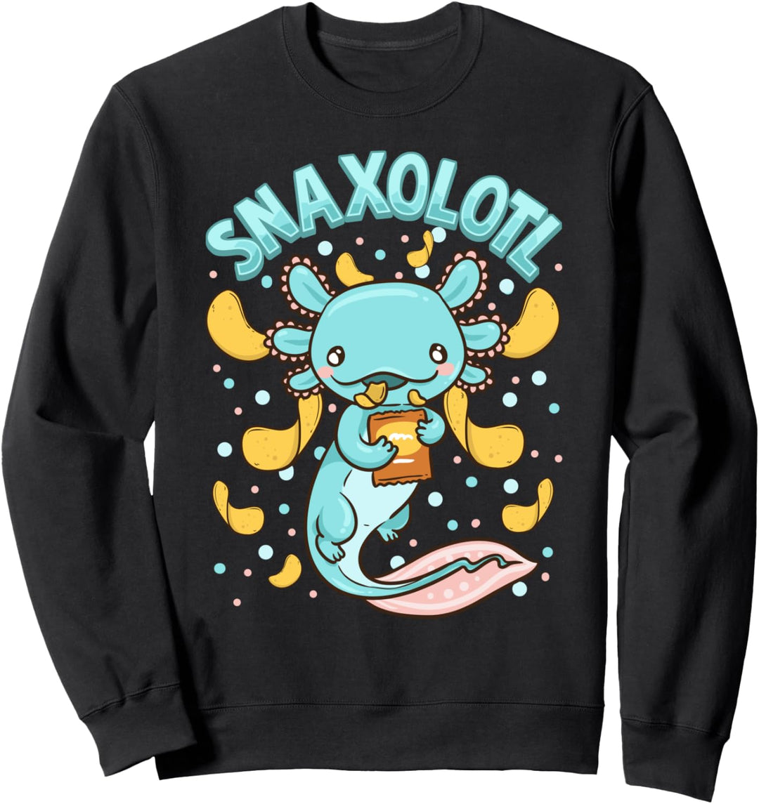 Cute & Funny Snaxolotl Adorable Snacking Axolotl Sweatshirt