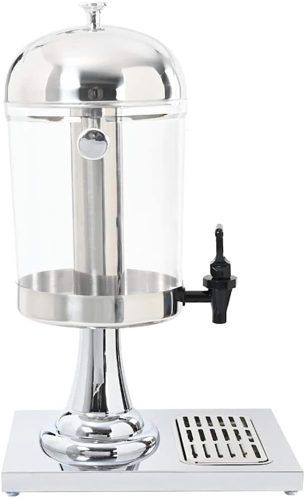 vidaXL Getränkespender Edelstahl 8L Saftspender Wasserspender Saft Dispenser 26.5 x 35 x 57 cm, 26.5