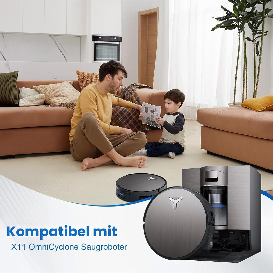17 Stück Zubehör für Ecovacs Deebot X11 OmniCyclone, X11 Omni Saugroboter, 1 Hauptbürste, 2 Wischwal