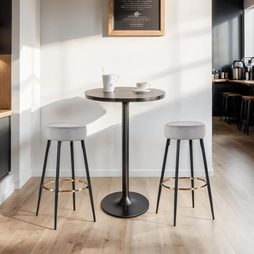 Duhome Barhocker 2er Set Barstühle Runde Tresenhocker Samt Bistrohocker mit Fussstütze für Bistro Kü