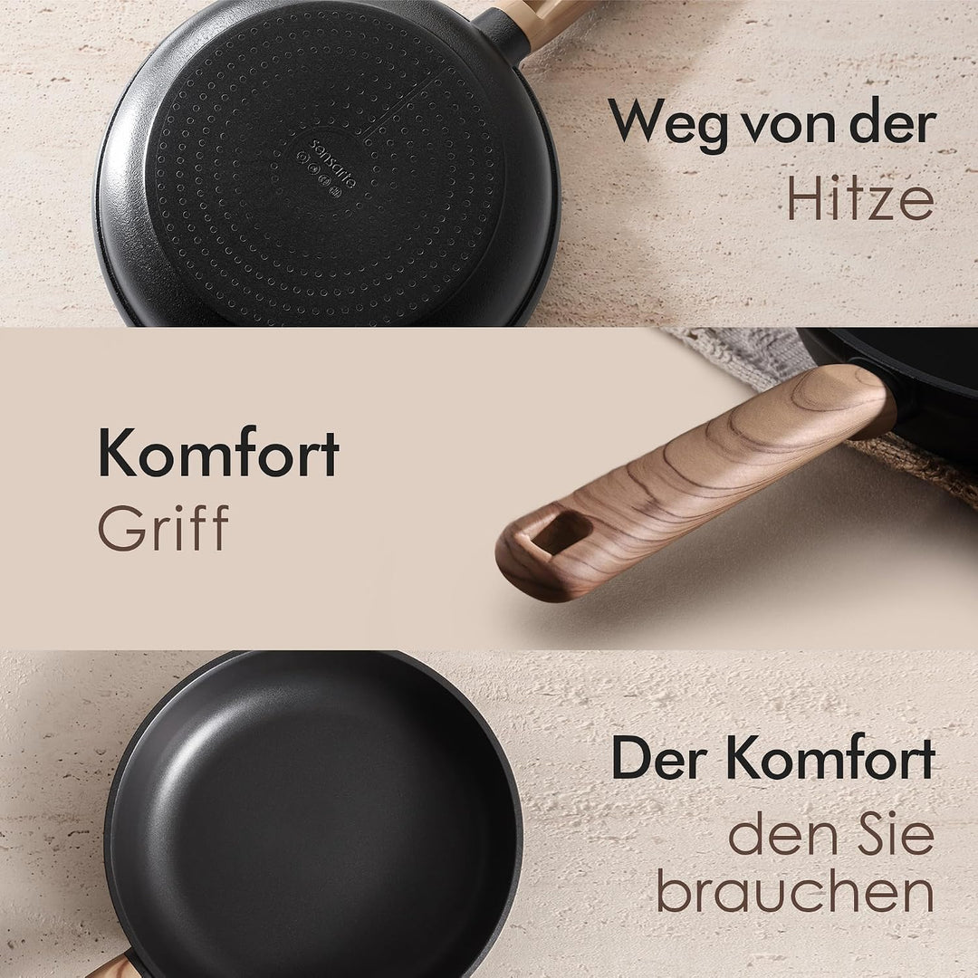 SENSARTE Antihaft Pfanne 28cm, Induktion Tiefe Bratpfanne 28cm/4L, 28cm/4L