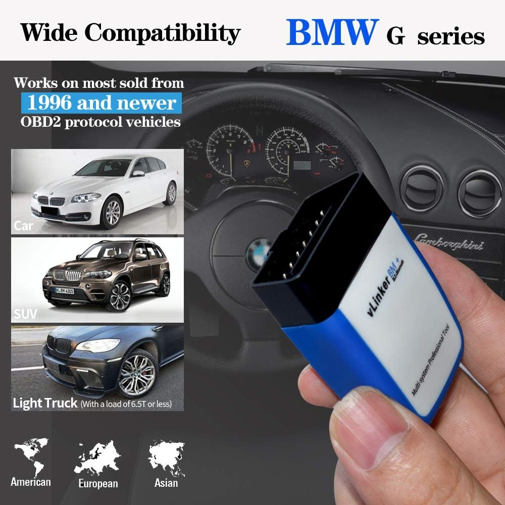 OBDII Bluetooth, TONWON Vgate vLinker BM+ OBD2 diagnosegerät OBD Adapter Kontrollieren Sie die Motor