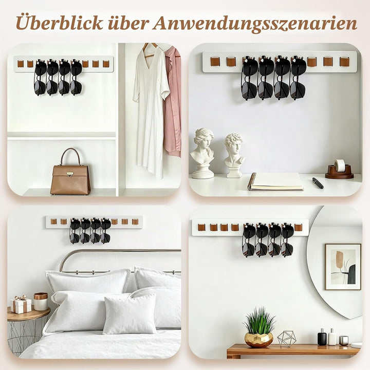 9-fach Brillenhalter Wand,Brillenaufbewahrung, Brillenständer Holz, Sonnenbrillen Organizer, für Son