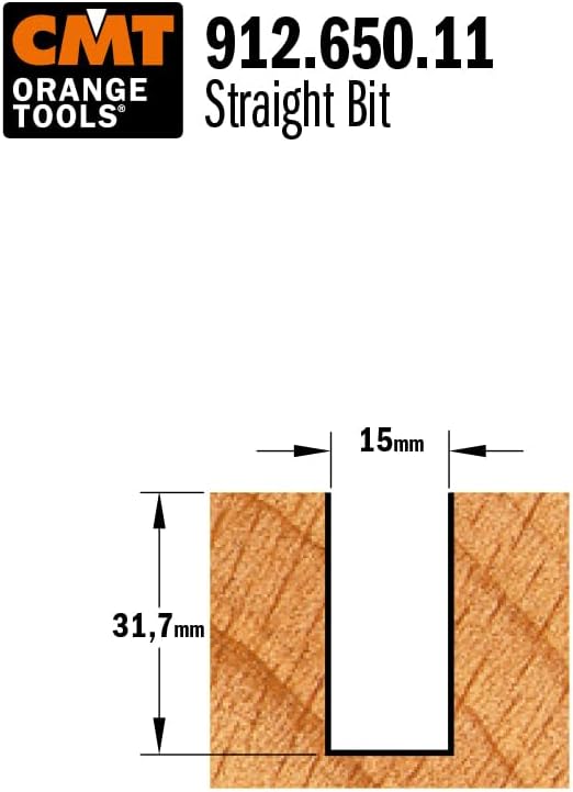 CMT Orange Tools 912.650.11 – Fräser Gerade HM S 12 D 15 x 31.7