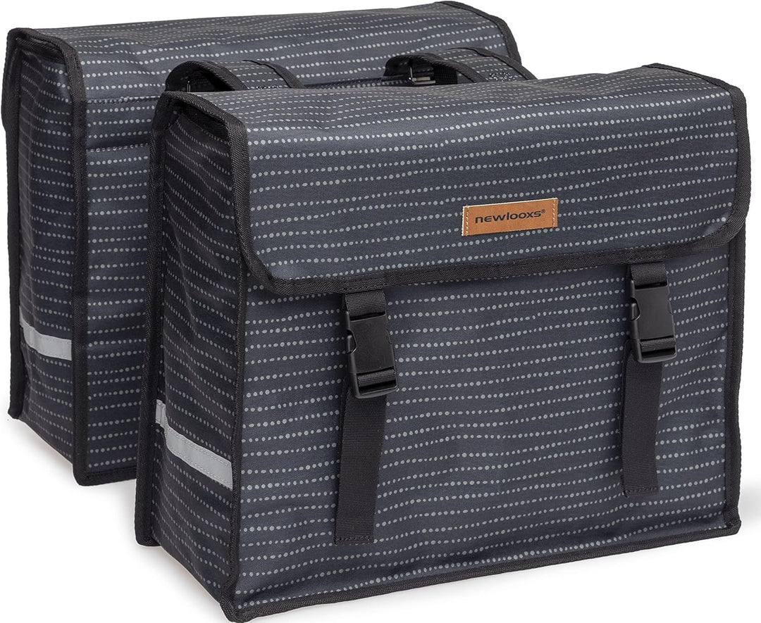 New Looxs Dubbele Fietstas Fiori Double 30 Liter Nomi Black, 30 Liter Nomi Black