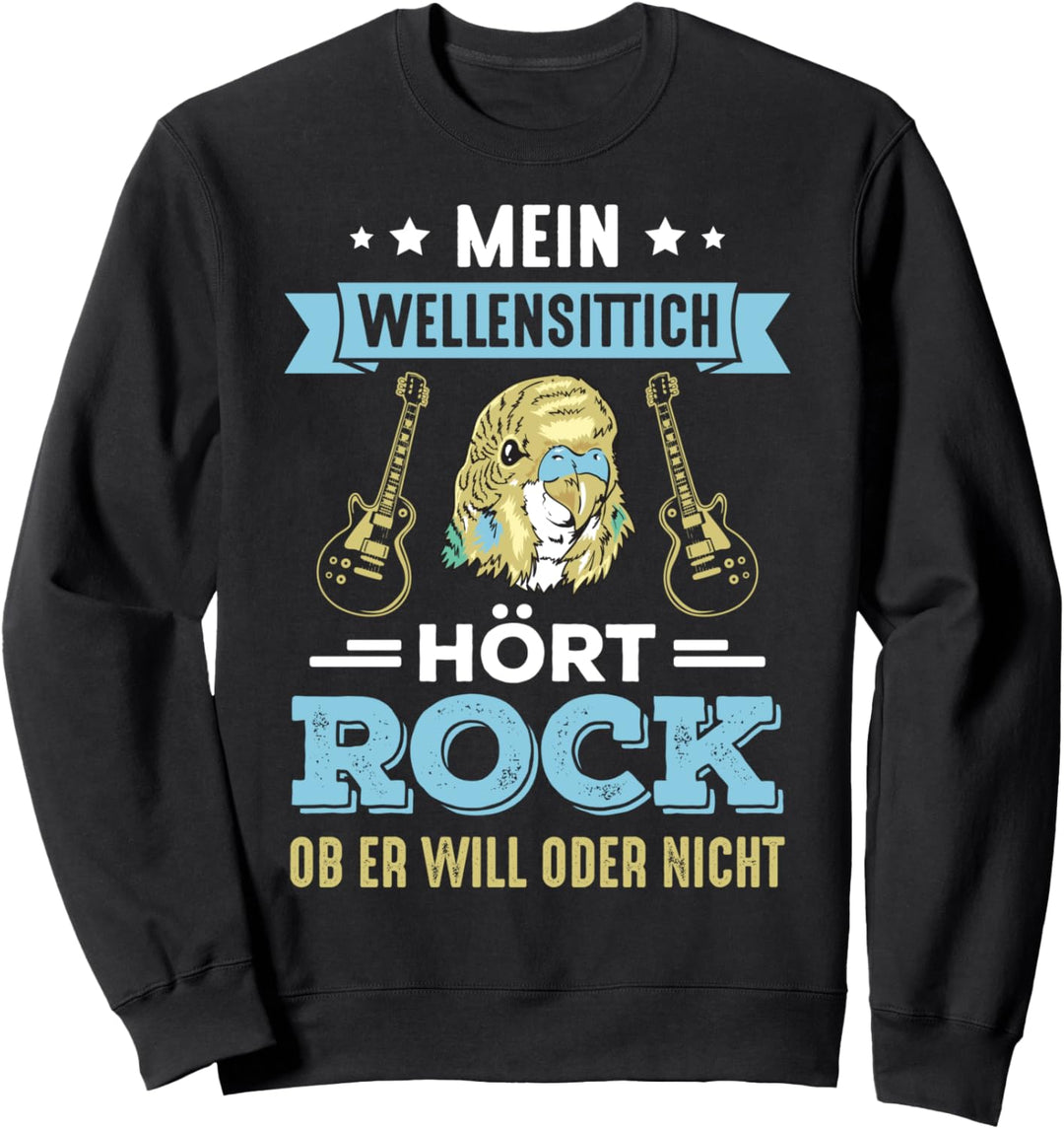 Rock Wellensittich Lustiger Vogel Musik Festival Band Sweatshirt