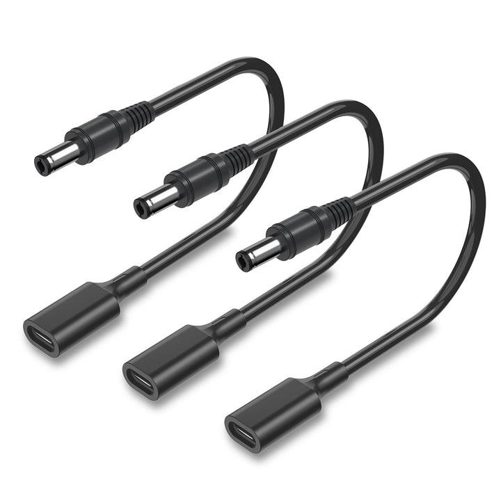 (3Stück 1Fuss) USB C auf DC 5,5 x 2,5 mm Adapter, USB-C PD 15W Triggerkabel Ladekabel 3A Schnellladu