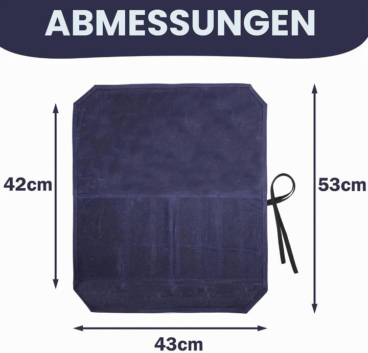 Kaaltisy Gewachstes Canvas-Messer-Rolltasche mit 7 Schlitzen für Messer und Besteck, Küchenmesser in