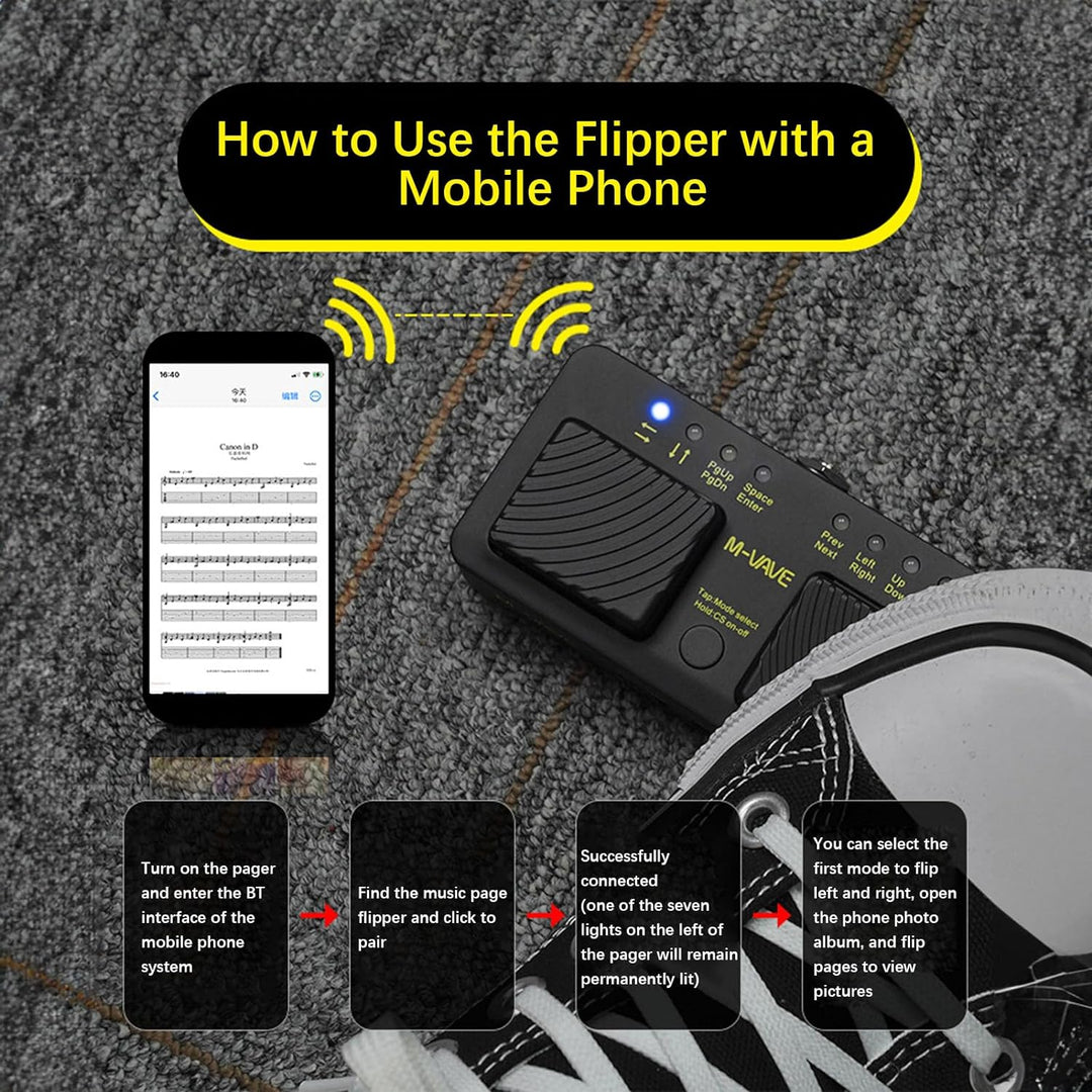 Btuty CUBE TURNER PRO Wiederaufladbare Drahtlose Smart Control Pedal MIDI Page Turner Pedal Music Sh